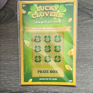 Lucky Clovers Scratch-Off Ticket